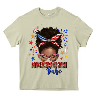 Mossy American babe afro messy bun Heavy Core Tee - texasbilliewilder