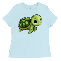 Baby Blue cute turtle Ladies Tee - Zillion Design Studio
