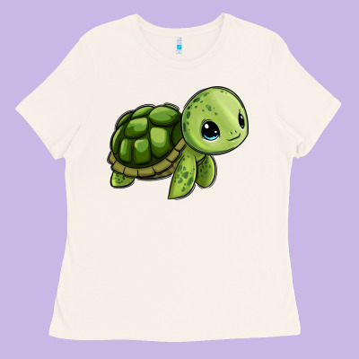 Cute Turtle Ladies Tee Designed By Zillion Design Studio