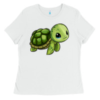 White cute turtle Ladies Tee - Zillion Design Studio
