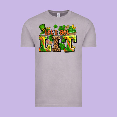 St Patricks Lets Get Lit Vintage Tee Designed By Adodesignshop