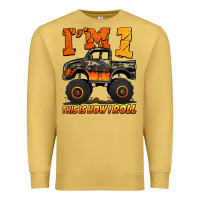 Antique Gold i'm one this is how i roll monster truck birthday Premium Sweatshirt - Jasminsmagicworld