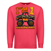 Cardinal i'm one this is how i roll monster truck birthday Premium Sweatshirt - Jasminsmagicworld