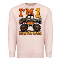 Pale Pink i'm one this is how i roll monster truck birthday Premium Sweatshirt - Jasminsmagicworld