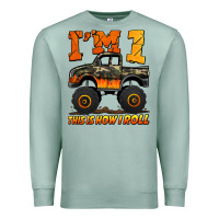 Seafoam i'm one this is how i roll monster truck birthday Premium Sweatshirt - Jasminsmagicworld
