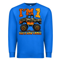 True Royal i'm one this is how i roll monster truck birthday Premium Sweatshirt - Jasminsmagicworld