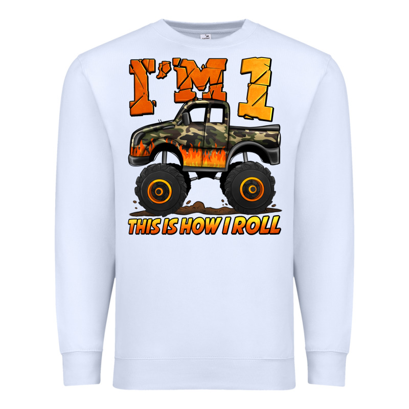 I'm One This Is How I Roll Monster Truck Birthday Premium Sweatshirt by Jasminsmagicworld | Teevron