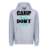 Heather Grey Camp Hair Don't Care Black Premium Hoodie - Bettercallsaul