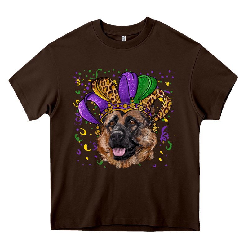 Mardi Gras Hat German Shepherd Heavy Core Tee by RanaPortraitStore | Teevron