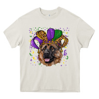 Cream mardi gras hat german shepherd Heavy Core Tee - RanaPortraitStore