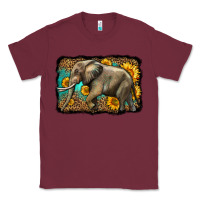 Burgundy western sunflowers elephant Classic Tee - LillyAllenDesigns