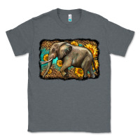 Charcoal Heather western sunflowers elephant Classic Tee - LillyAllenDesigns