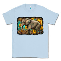 Dusty Blue western sunflowers elephant Classic Tee - LillyAllenDesigns