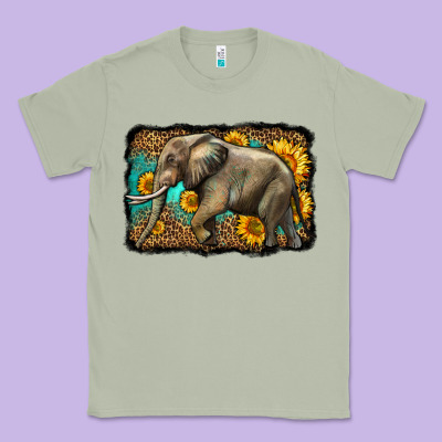 Western Sunflowers Elephant Classic Tee Designed By Lillyallendesigns