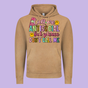 Call Me Antisocial But Please Don't Call Me Vintage Hoodie Designed By Artiststas