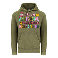 Vintage Olive call me antisocial but please don't call me Vintage Hoodie - Artiststas