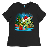 Black christmas turtle Ladies Tee - Zillion Design Studio