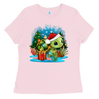 Bubblegum Pink christmas turtle Ladies Tee - Zillion Design Studio