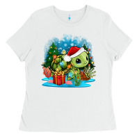 White christmas turtle Ladies Tee - Zillion Design Studio