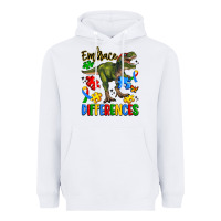 White embrace differences Heavyweight Hoodie - Artiststas