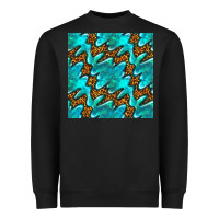 Black turquoise leopard seamless pattern Heavyweight Sweatshirt - BundleAndBundleShop
