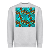 Heather Grey turquoise leopard seamless pattern Heavyweight Sweatshirt - BundleAndBundleShop