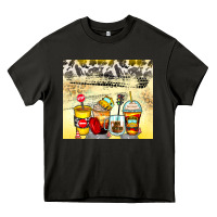 Asphalt bus driver coffee cups Heavy Core Tee - Zillion Design Studio