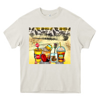 Cream bus driver coffee cups Heavy Core Tee - Zillion Design Studio