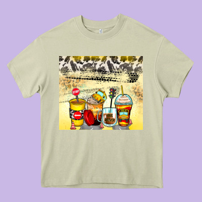 Bus Driver Coffee Cups Heavy Core Tee Designed By Zillion Design Studio
