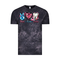 Cloud Black peace love dental Vintage Tee - AdoDesignShop