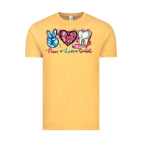 Vintage Mustard peace love dental Vintage Tee - AdoDesignShop