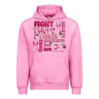 Fuchsia Pink cancer awareness fight believe hope survive Urban Hoodie - CowGirlArtShop