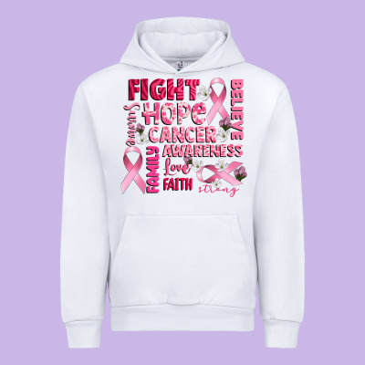 Cancer Awareness Fight Believe Hope Survive Urban Hoodie Designed By Cowgirlartshop