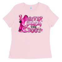 Bubblegum Pink give cancer the boot Ladies Tee - RanaPortraitStore