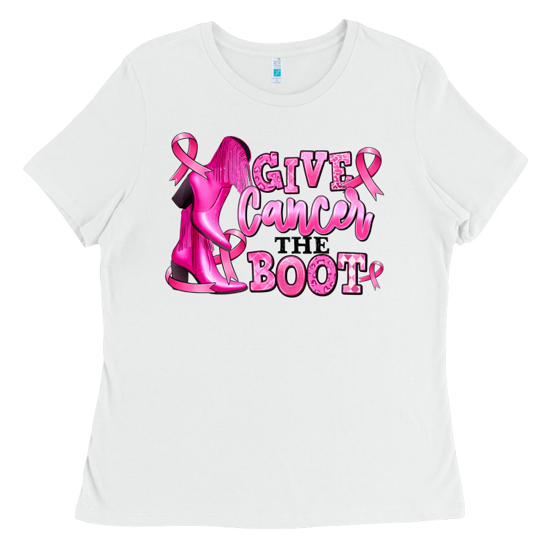 Give Cancer The Boot Ladies Tee by RanaPortraitStore | Teevron