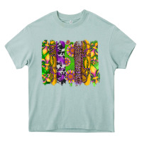 Arona mardi gras sunflower fleur de lis leopard cowhide brushstrokes Heavy Core Tee - Artiststas