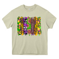 Mossy mardi gras sunflower fleur de lis leopard cowhide brushstrokes Heavy Core Tee - Artiststas
