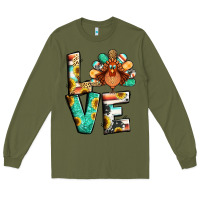 Army Green love thanksgiving Long Sleeve Tee - Jasminsmagicworld