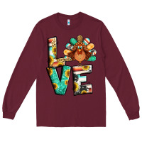 Burgundy love thanksgiving Long Sleeve Tee - Jasminsmagicworld