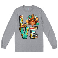 Heather Grey love thanksgiving Long Sleeve Tee - Jasminsmagicworld