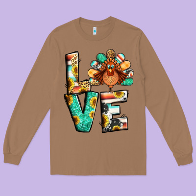 Love Thanksgiving Long Sleeve Tee Designed By Jasminsmagicworld