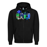 Black wrestling coffee cups Zipper Hoodie - NancyCooperArtShop
