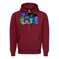 Burgundy wrestling coffee cups Zipper Hoodie - NancyCooperArtShop