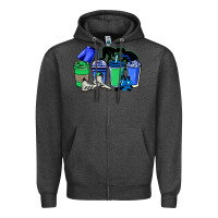 Charcoal Heather wrestling coffee cups Zipper Hoodie - NancyCooperArtShop