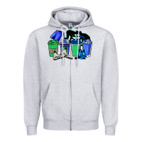 Heather Grey wrestling coffee cups Zipper Hoodie - NancyCooperArtShop
