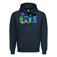 Navy wrestling coffee cups Zipper Hoodie - NancyCooperArtShop
