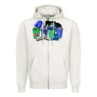 Oatmeal Heather wrestling coffee cups Zipper Hoodie - NancyCooperArtShop