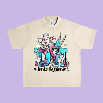 D H Dental Hygienist Urban Heavy Tee Designed By Adodesignshop