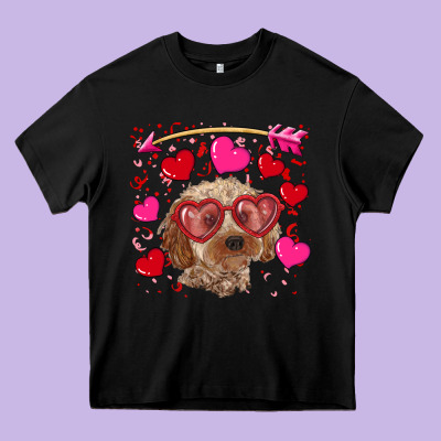 Heavy Core Tee valentine's day cockapoo