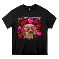 Black valentine's day cockapoo Heavy Core Tee - RanaPortraitStore